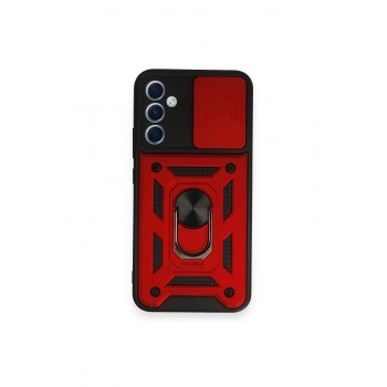 Samsung Galaxy A54 5G Kılıf Pars Lens Yüzüklü Silikon - Kırmızı