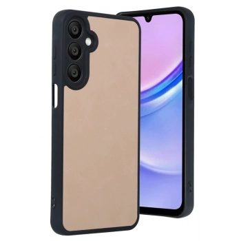 Samsung Galaxy A55 5G Kılıf Aras Deri Kapak - Pudra