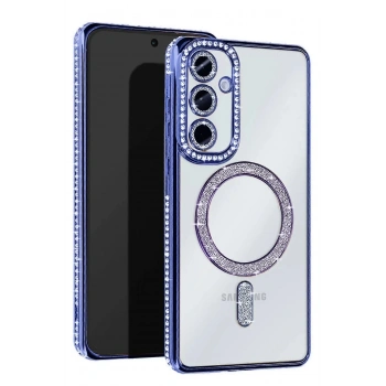 Samsung Galaxy A56 Joke Simli Magneticsafe Kılıf - Mavi