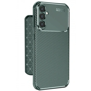 Samsung Galaxy A56 Kılıf Auto Focus Karbon Kapak - Koyu Yeşil