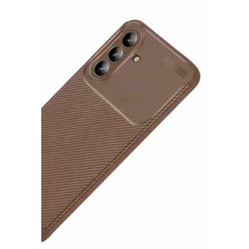 Samsung Galaxy A57 5G Auto Focus Karbon Kapak - Kahverengi