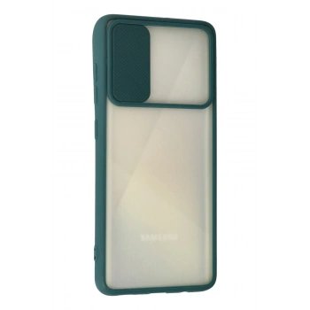 Samsung Galaxy A71 Kılıf Palm Buzlu Kamera Sürgülü Silikon - Yeşil