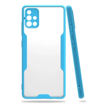 Samsung Galaxy A71 Kılıf Platin Silikon - Mavi