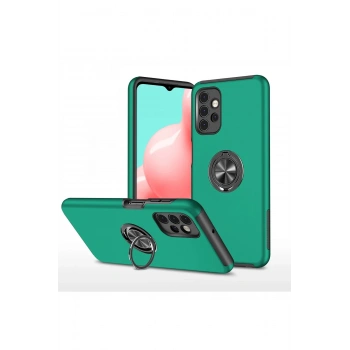 Samsung Galaxy A72 Kılıf Elit Yüzüklü Kapak - Yeşil
