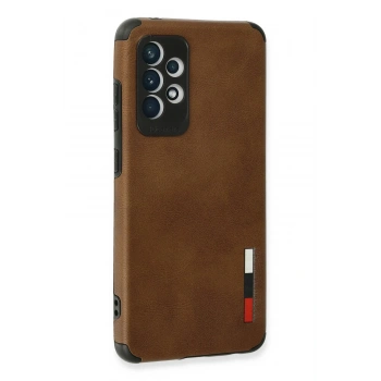 Samsung Galaxy A72 Kılıf Loop Deri Silikon - Kahverengi