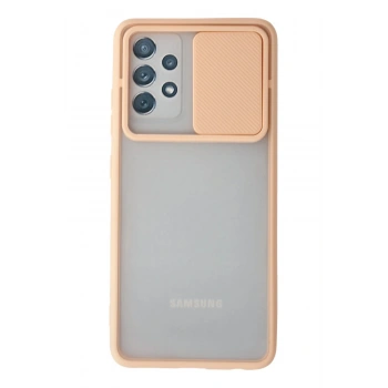 Samsung Galaxy A72 Kılıf Palm Buzlu Kamera Sürgülü Silikon - Pembe