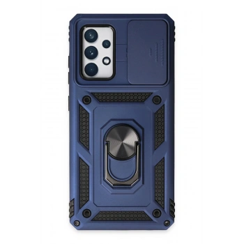 Samsung Galaxy A72 Kılıf Pars Lens Yüzüklü Silikon - Lacivert