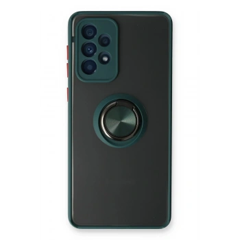 Samsung Galaxy A73 5G Kılıf Montreal Yüzüklü Silikon Kapak - Yeşil