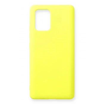 Samsung Galaxy A91 / S10 Lite Kılıf Nano içi Kadife Silikon - Sarı