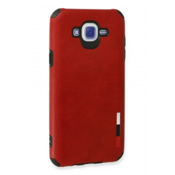 Samsung Galaxy J7 Kılıf Loop Deri Silikon - Kırmızı