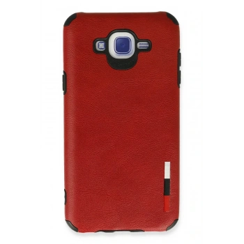 Samsung Galaxy J7 Kılıf Loop Deri Silikon - Kırmızı