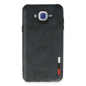 Samsung Galaxy J7 Kılıf Loop Deri Silikon - Lacivert