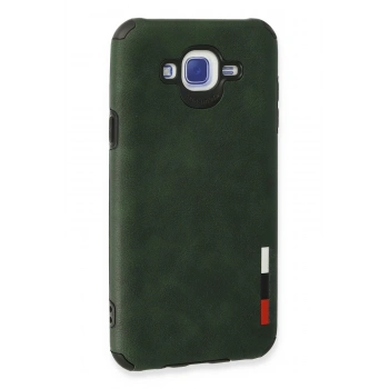 Samsung Galaxy J7 Kılıf Loop Deri Silikon - Yeşil