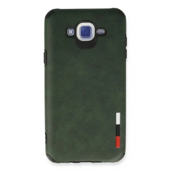 Samsung Galaxy J7 Kılıf Loop Deri Silikon - Yeşil