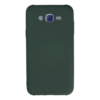 Samsung Galaxy J7 Kılıf Nano içi Kadife Silikon - Koyu Yeşil