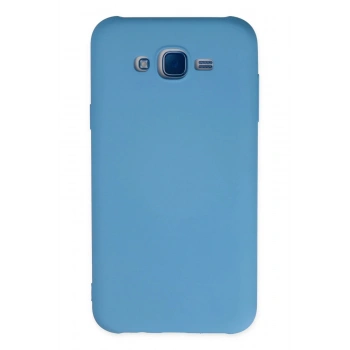 Samsung Galaxy J7 Kılıf Nano içi Kadife Silikon - Mavi