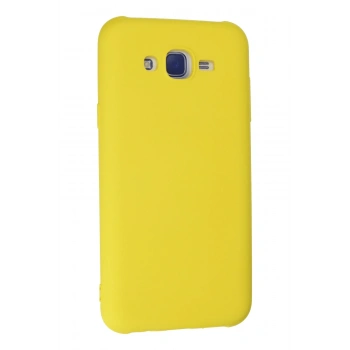 Samsung Galaxy J7 Kılıf Nano içi Kadife Silikon - Sarı