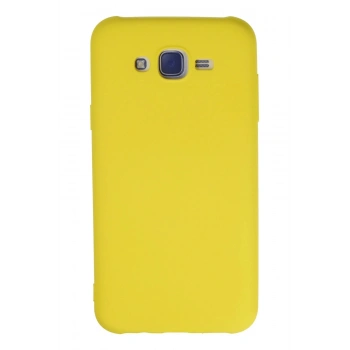 Samsung Galaxy J7 Kılıf Nano içi Kadife Silikon - Sarı