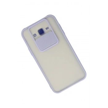 Samsung Galaxy J7 Kılıf Palm Buzlu Kamera Sürgülü Silikon - Lila