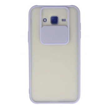 Samsung Galaxy J7 Kılıf Palm Buzlu Kamera Sürgülü Silikon - Lila