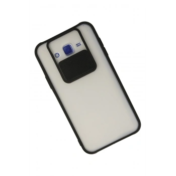Samsung Galaxy J7 Kılıf Palm Buzlu Kamera Sürgülü Silikon - Siyah