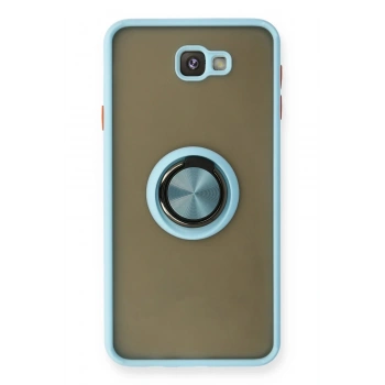 Samsung Galaxy J7 Prime Kılıf Montreal Yüzüklü Silikon Kapak - Buz Mavi