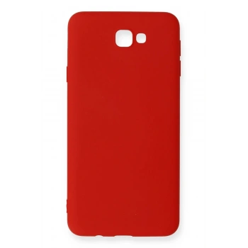 Samsung Galaxy J7 Prime Kılıf Nano içi Kadife Silikon - Kırmızı