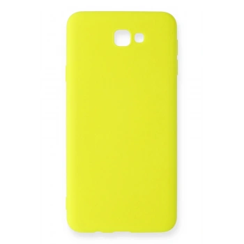 Samsung Galaxy J7 Prime Kılıf Nano içi Kadife Silikon - Sarı