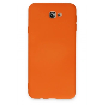 Samsung Galaxy J7 Prime Kılıf Nano içi Kadife Silikon - Turuncu