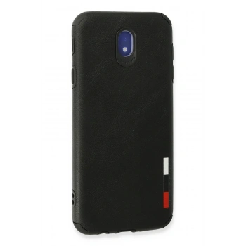 Samsung Galaxy J7 Pro / J730 Kılıf Loop Deri Silikon - Siyah
