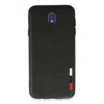 Samsung Galaxy J7 Pro / J730 Kılıf Loop Deri Silikon - Siyah