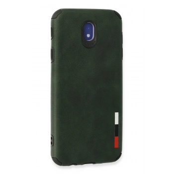 Samsung Galaxy J7 Pro / J730 Kılıf Loop Deri Silikon - Yeşil