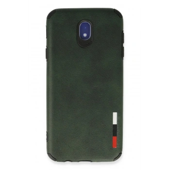 Samsung Galaxy J7 Pro / J730 Kılıf Loop Deri Silikon - Yeşil