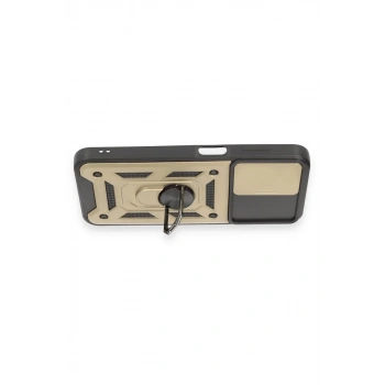 Samsung Galaxy M14 5G Kılıf Pars Lens Yüzüklü Silikon - Gold