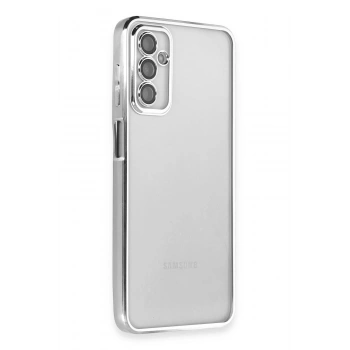 Samsung Galaxy M23 Kılıf Lensli Silikon - Gümüş