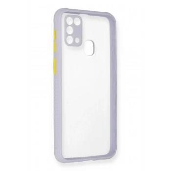 Samsung Galaxy M31 Kılıf Miami Şeffaf Silikon - Lila