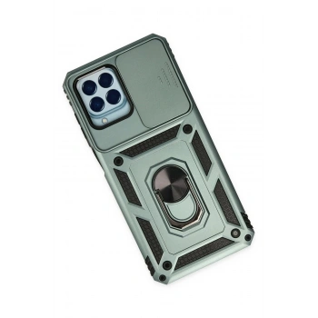 Samsung Galaxy M33 Kılıf Pars Lens Yüzüklü Silikon - Yeşil