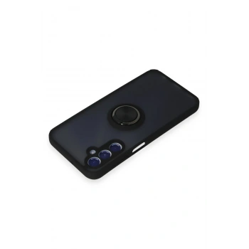 Samsung Galaxy M34 5G Kılıf Montreal Yüzüklü Silikon Kapak - Siyah