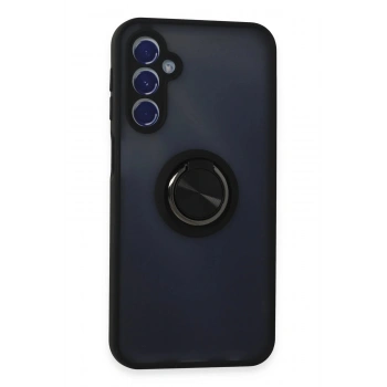 Samsung Galaxy M34 5G Kılıf Montreal Yüzüklü Silikon Kapak - Siyah