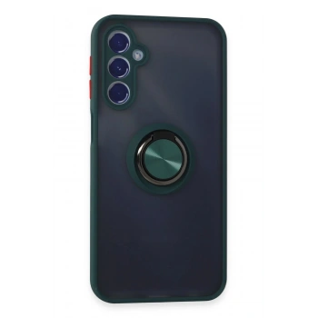 Samsung Galaxy M34 5G Kılıf Montreal Yüzüklü Silikon Kapak - Yeşil