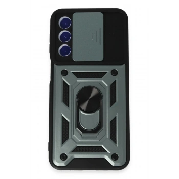 Samsung Galaxy M34 5G Kılıf Pars Lens Yüzüklü Silikon - Yeşil