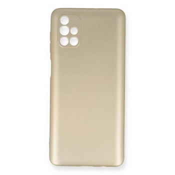 Samsung Galaxy M51 Kılıf First Silikon - Gold
