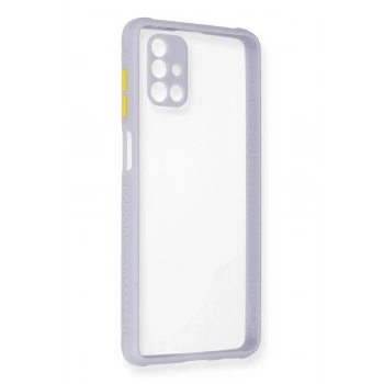 Samsung Galaxy M51 Kılıf Miami Şeffaf Silikon - Lila