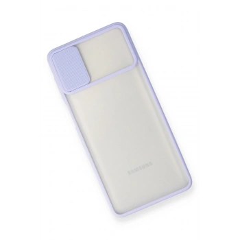Samsung Galaxy M51 Kılıf Palm Buzlu Kamera Sürgülü Silikon - Lila