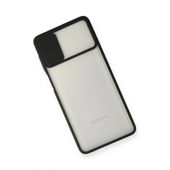 Samsung Galaxy M51 Kılıf Palm Buzlu Kamera Sürgülü Silikon - Siyah