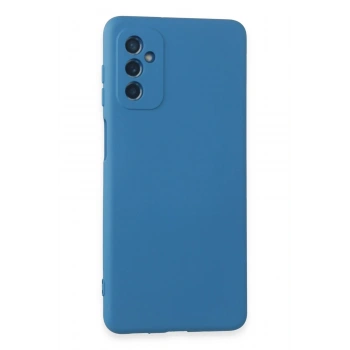 Samsung Galaxy M52 5G Kılıf Nano içi Kadife Silikon - Mavi