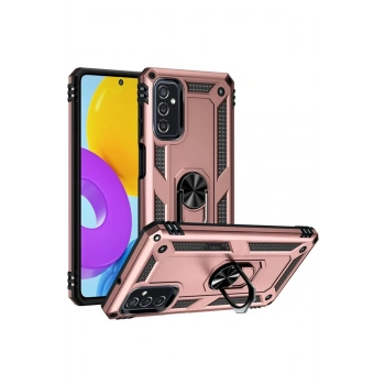 Samsung Galaxy M52 5G Kılıf Sofya Yüzüklü Silikon Kapak - Rose
