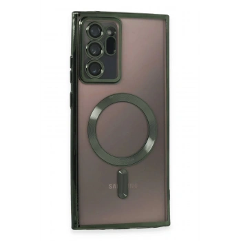 Samsung Galaxy Note 20 Ultra Kılıf Kross Magneticsafe Kapak - Koyu Yeşil