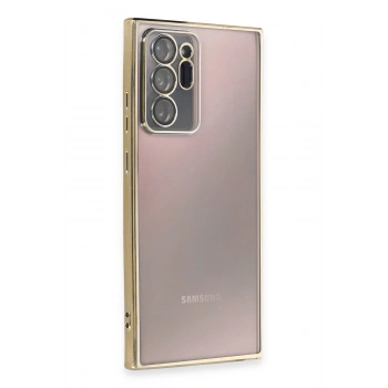 Samsung Galaxy Note 20 Ultra Kılıf Lensli Silikon - Gold