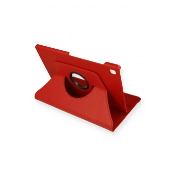 Samsung Galaxy P610 Tab S6 Lite 10.4 Kılıf 360 Tablet Deri Kılıf - Kırmızı